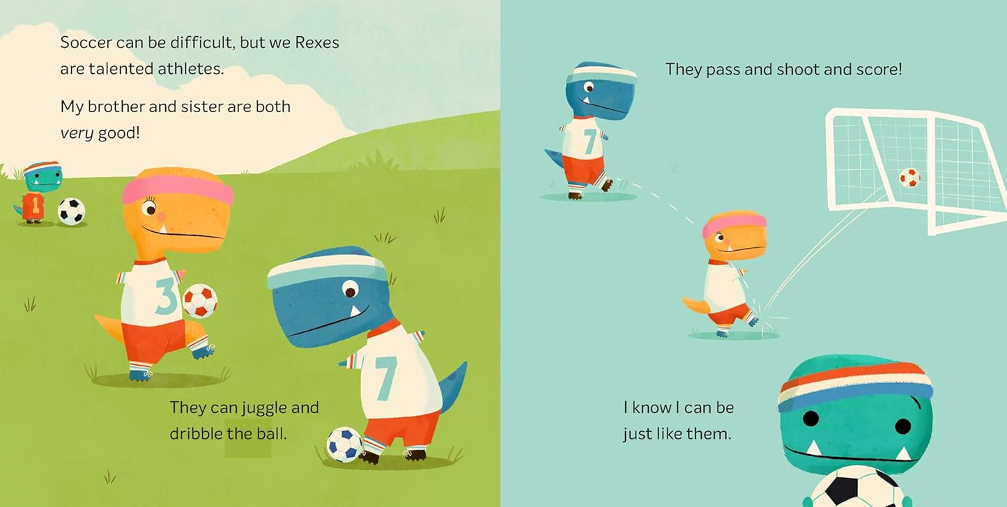 Tiny T. Rex Tries Soccer - Findlay Rowe Designs