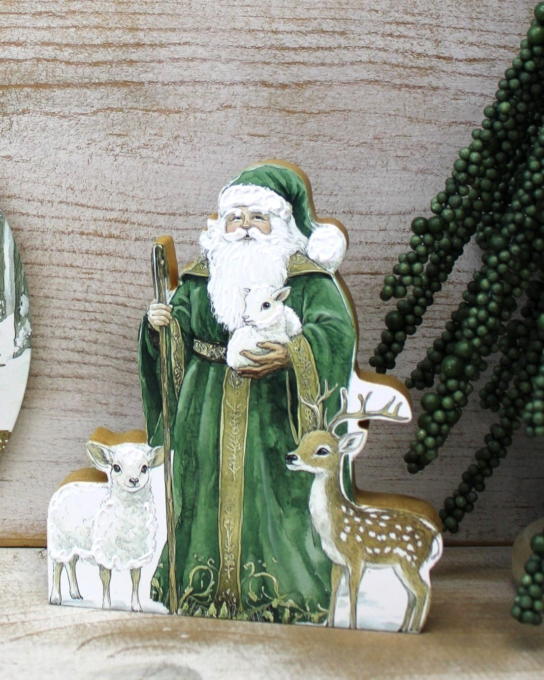 Christmas Decor - Woodland Santa with Animals - 6in