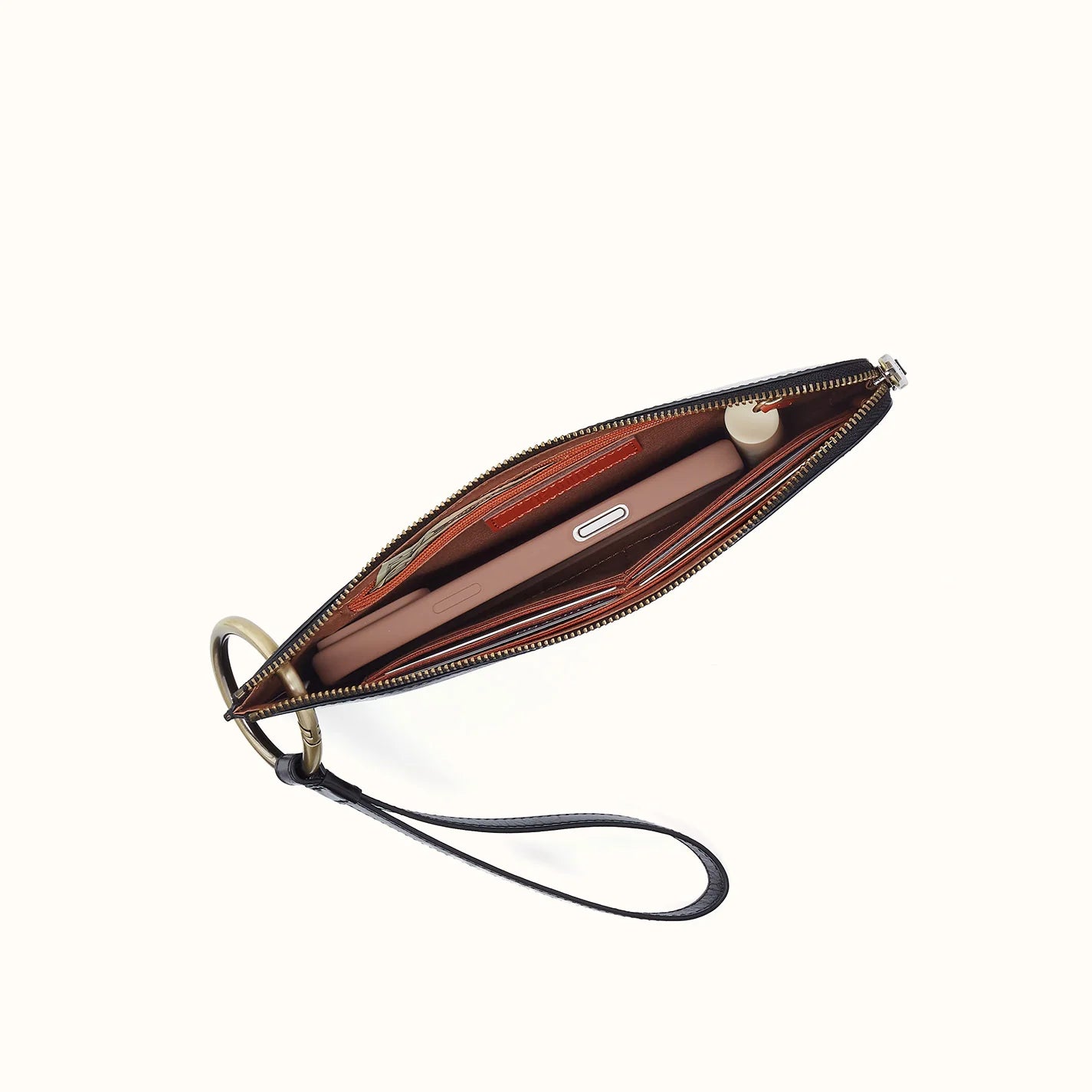 Hobo - Jett Wristlet - Polished Leather - Black