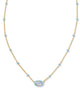 Kendra Scott - Necklace -  Mini Elisa Gold Enamel Frame Short Pendant - Periwinkle Illusion