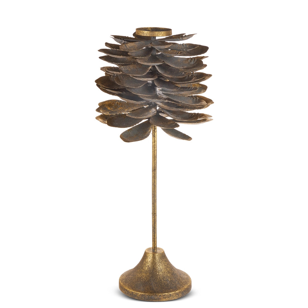 Candle Holder - Taper - Iron Pinecone - Antique Gold - Findlay Rowe Designs