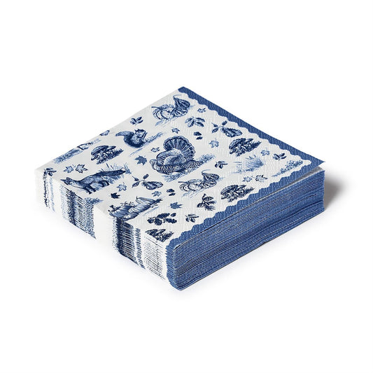 Cocktail Napkins - Fall Blue Toile - Findlay Rowe Designs