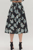 Skirt - Floral Print Midi - Black - Findlay Rowe Designs
