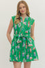 Entro - Dress - Mini - Cap Sleeve Vintage  Inspired - Green - Findlay Rowe Designs