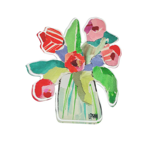 Lauren Dunn - Acrylic Art - Red Striped Tulips Bloom - Findlay Rowe Designs