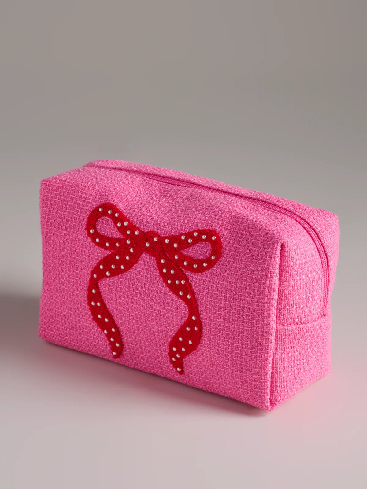 Shiraleah - Mara Zip Pouch - Bow  - Large Pink