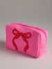 Shiraleah - Mara Zip Pouch - Bow  - Large Pink