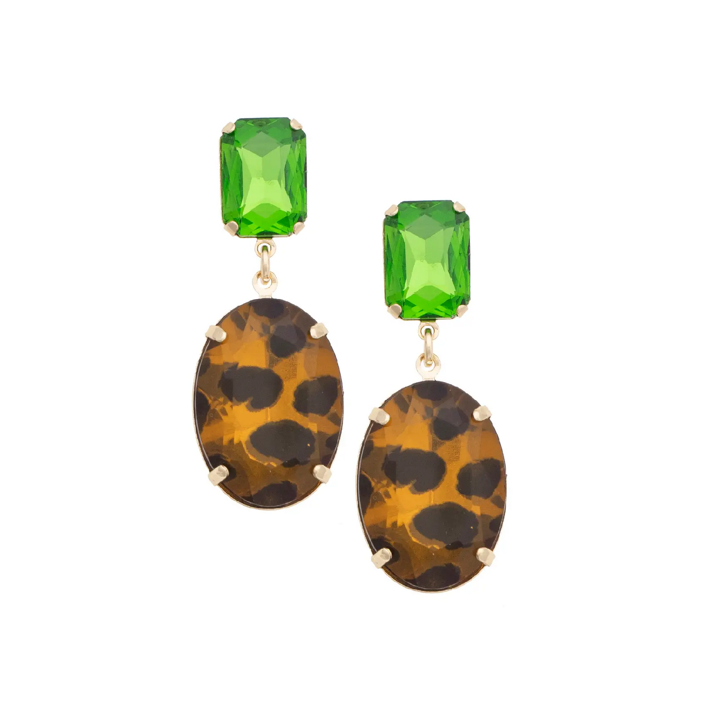 Canvas - Earrings - Parker Crystal Drop Earrings - Green - Findlay Rowe Designs