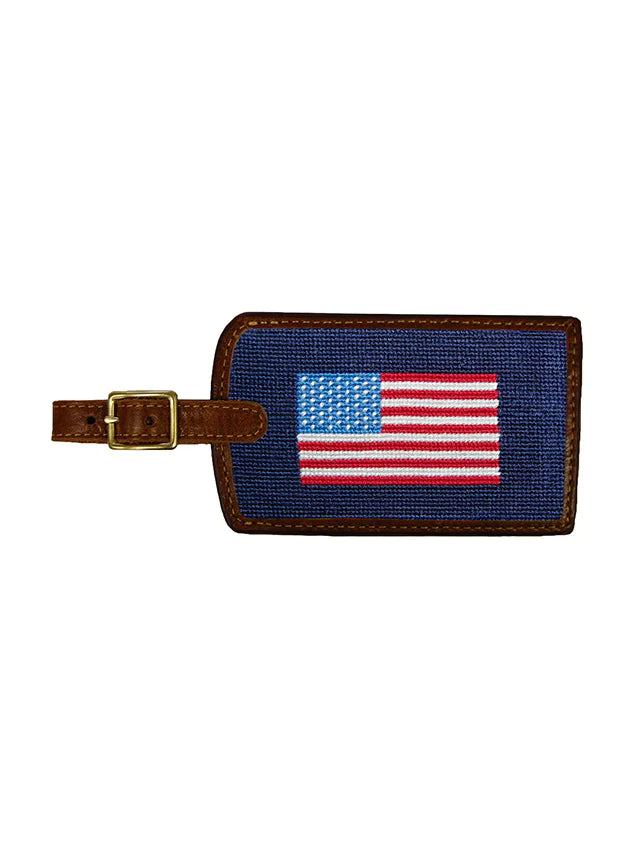 Smathers & Branson - Needlepoint Luggage Tags - AMerican Flag