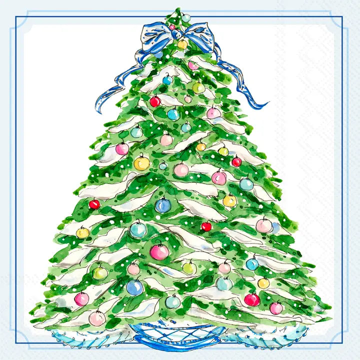 Cocktail Napkin - Boxwood Tree Ornaments - Findlay Rowe Designs