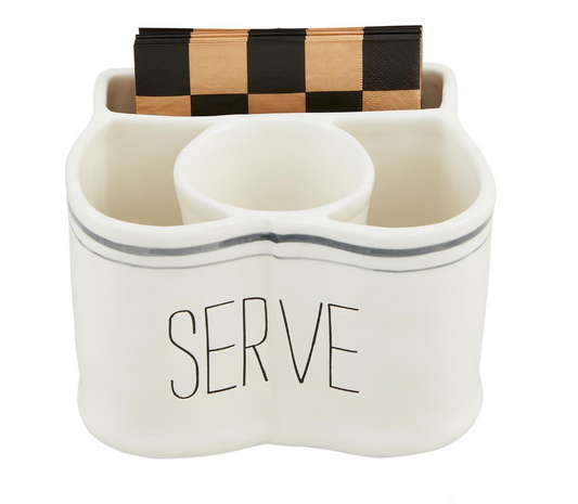 Mud Pie- SERVE UTENSIL & NAPKIN CADDY SET