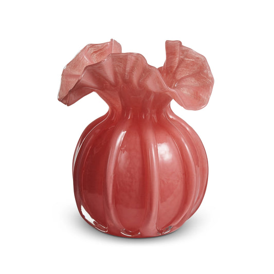 Vase - 6.5in Ruffled - Dark Pink - Findlay Rowe Designs
