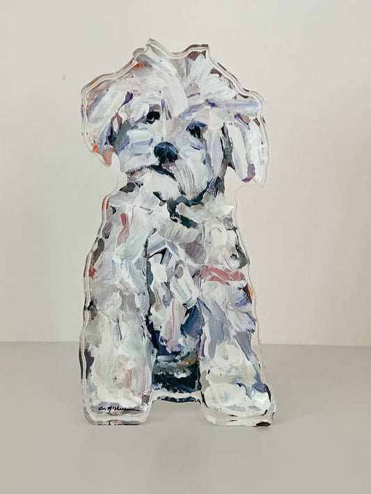 Chelsea McShane- White Maltipoo Acrylic Block