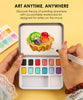 Grabie - Watercolor Pocket Set Of 12 With Brush - Dessert Colors - Findlay Rowe Designs
