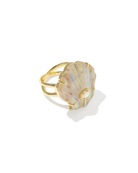 Kendra Scott - Cocktail Ring - Lucia Shell Gold - Iridescent Abalone - Size 7 - Findlay Rowe Designs