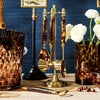 Bar Set with Stand - 4Pc Tortoise Print