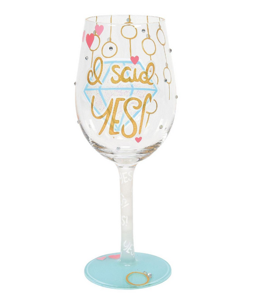 I said Yes! Wine Glass - Findlay Rowe Designs