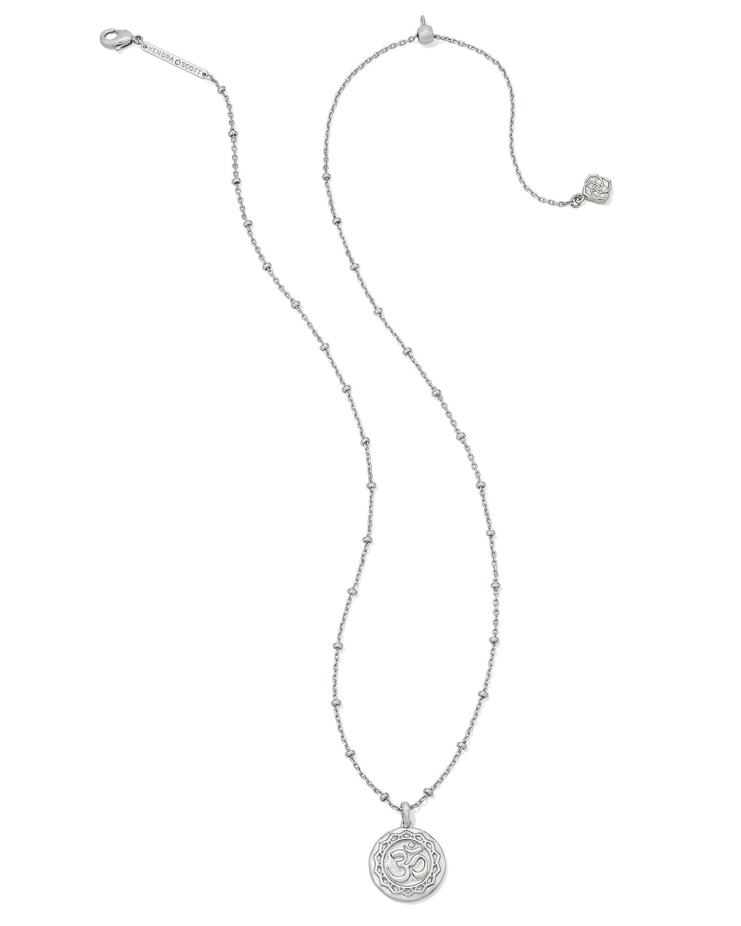 Kendra Scott - Necklace -  Om Coin Short Pendant - Silver