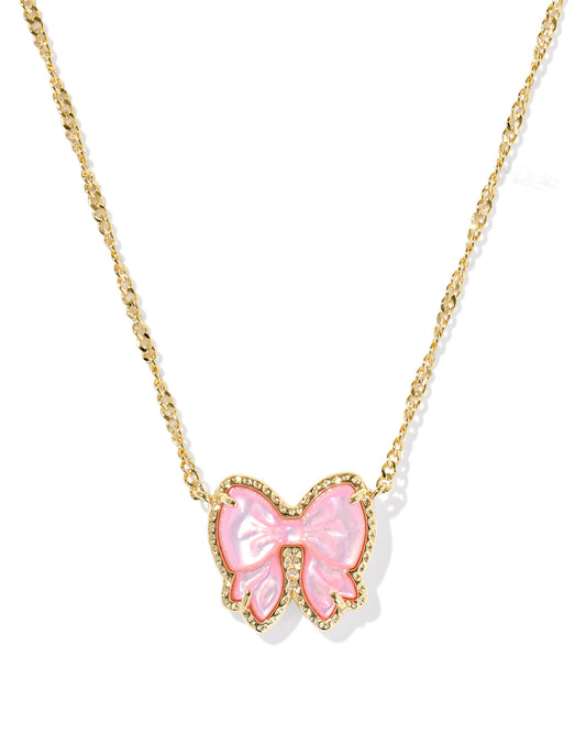 Kendra Scott - Haley Bow Short Pendant Necklace - Gold Blush Ivory Mother Of Pearl - Findlay Rowe Designs