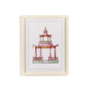 Wall Art Prints - White Beaded Framed - Pink Pagoda - Findlay Rowe Designs