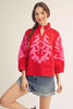 Jodifil - Top - 3/4 Sleeves Ruffled Neck - Red - Findlay Rowe Designs