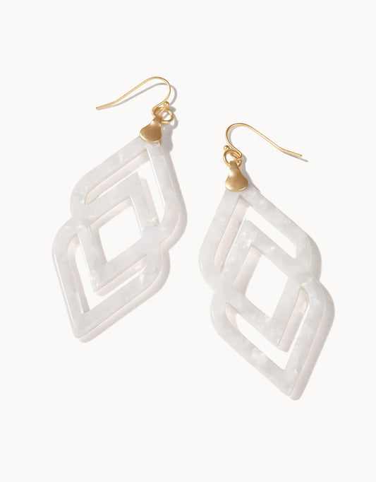 Spartina - Earrings - Deco Drama Earrings - White Shimmer - Findlay Rowe Designs