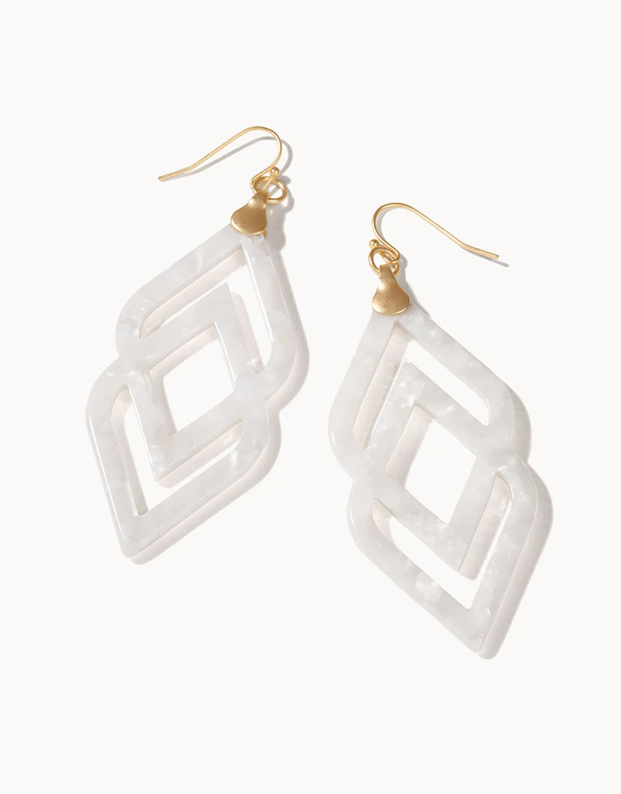 Spartina - Deco Drama Earrings - White Shimmer - Findlay Rowe Designs