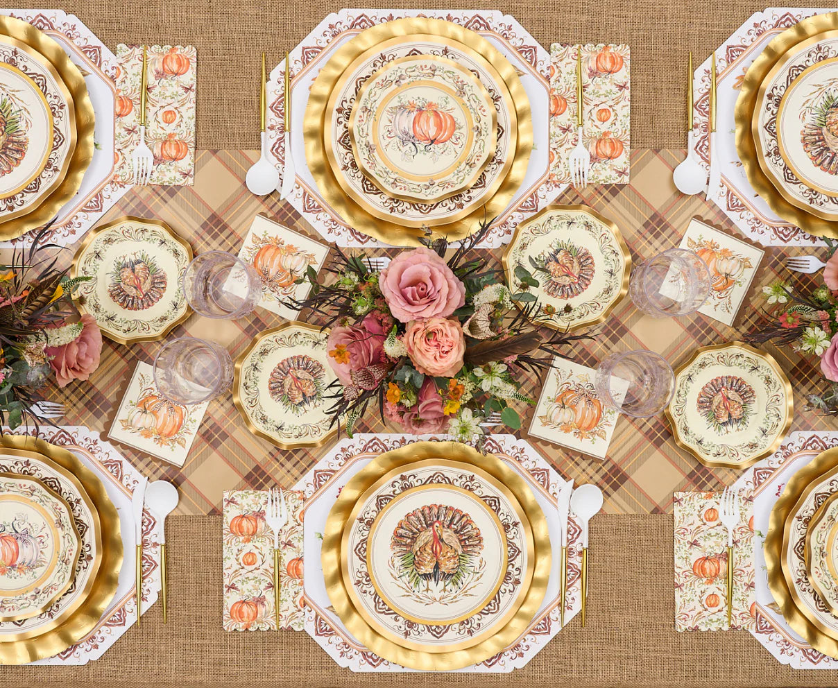 Sophistiplate - Wavy Edge Dinner Plate - Turkey & Gourds
