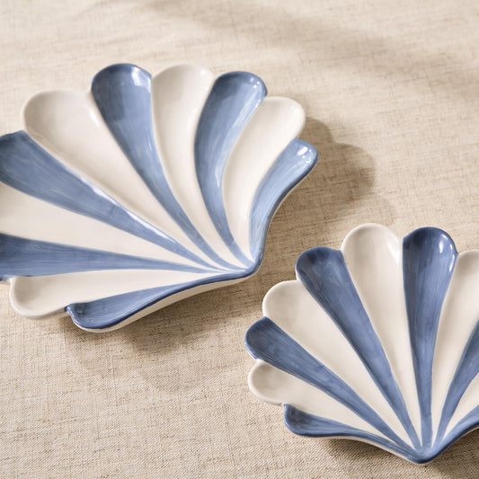 Tidbit Trinket Tray - Fanshell Blue White - Findlay Rowe Designs