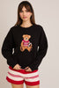 Sweater - Teddy Bear Football - Black Red - Findlay Rowe Designs