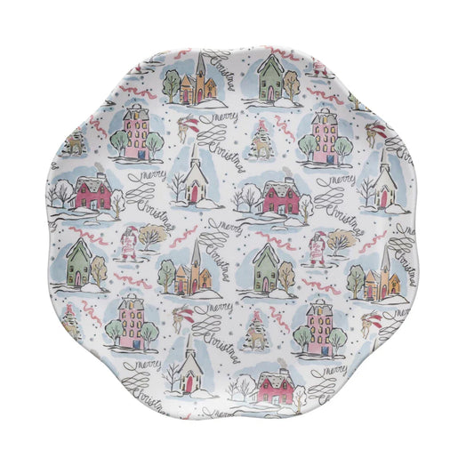 Holiday Melamine Scalloped Platter - 11 in