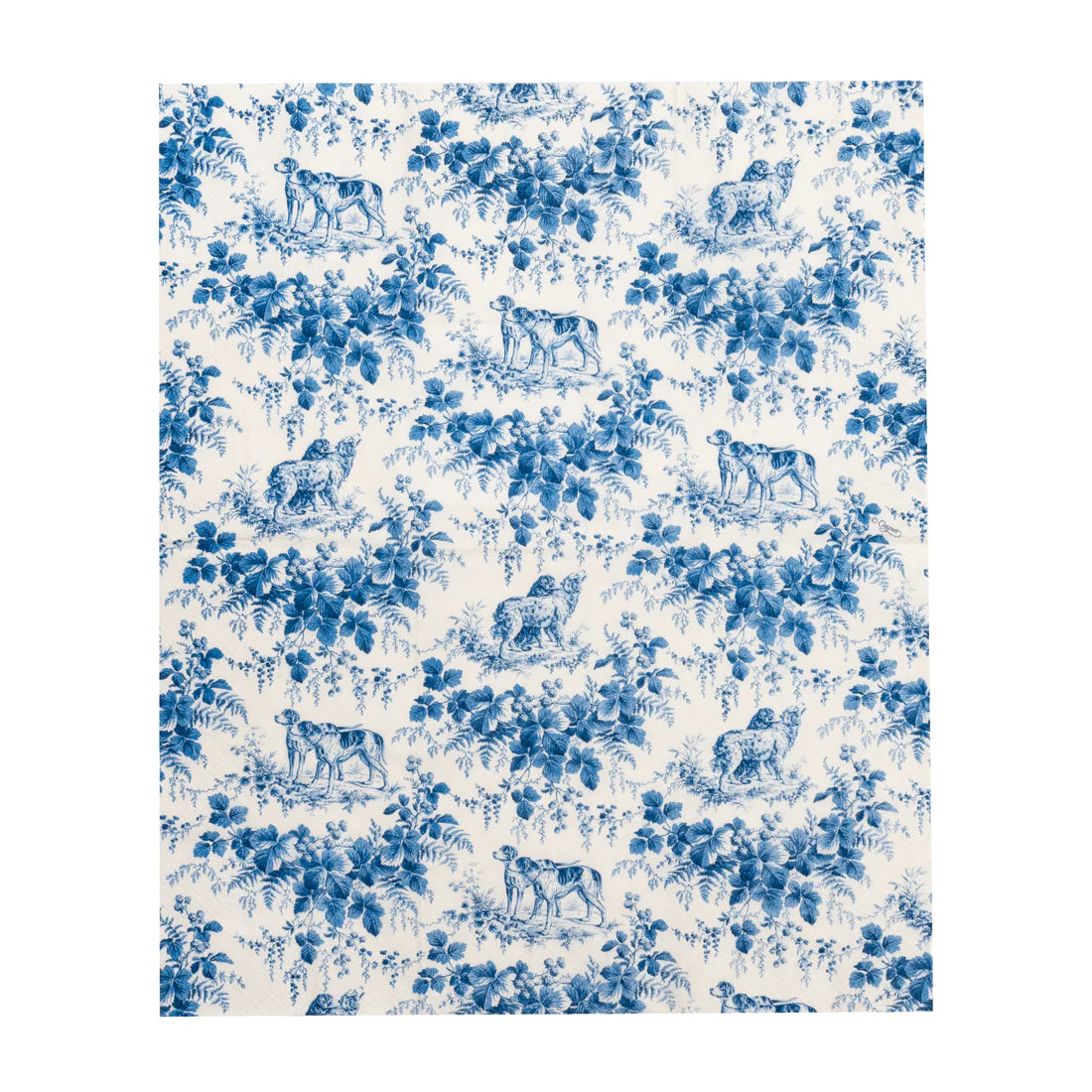 Caspari - Guest Towel Napkins - Hunting Toile Blue