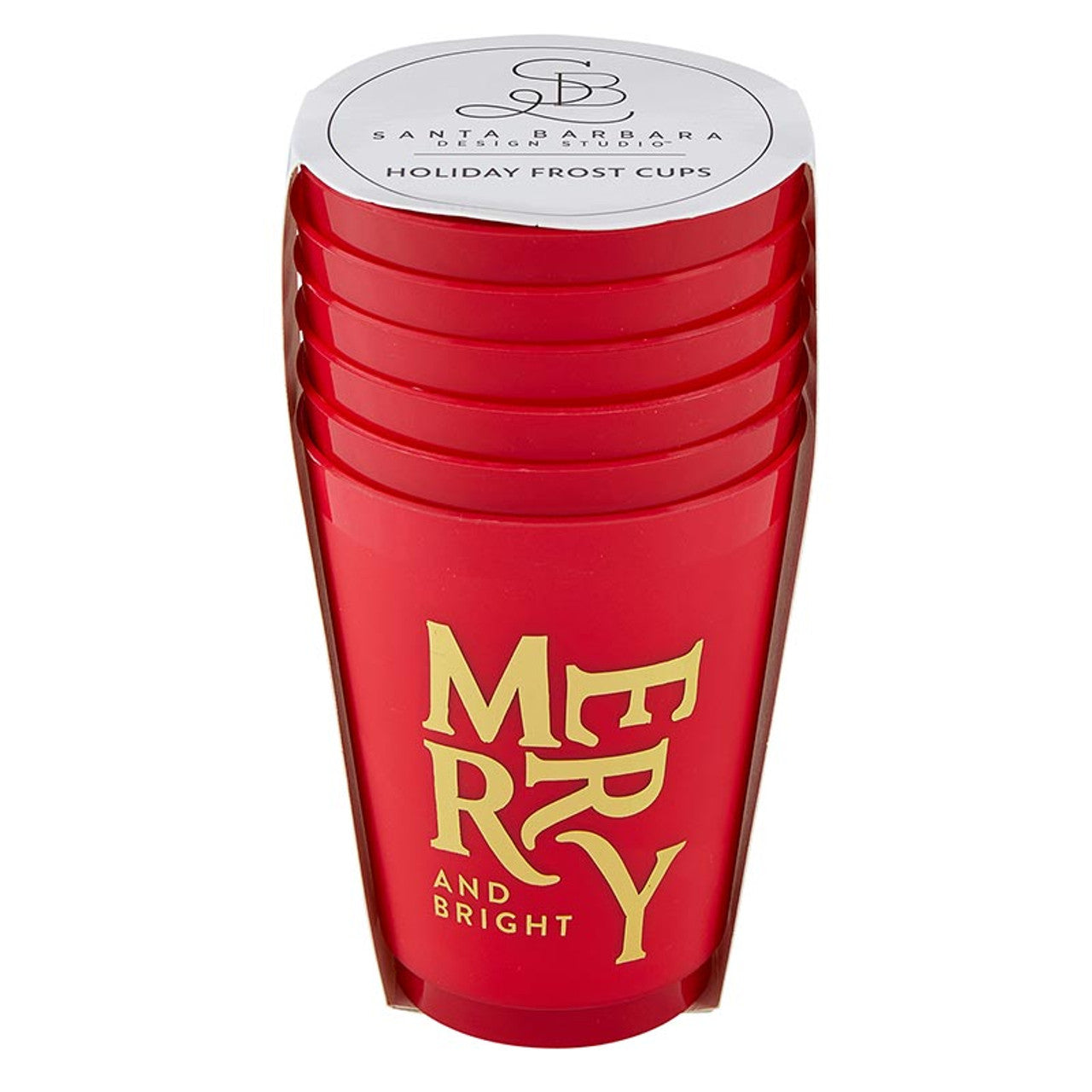 Party Cups - Gold Foil Red Cups - Merry and Bright - Set 6