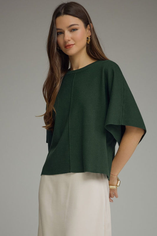 Entro - Top - Knit Dolman Sleeve - Pine - Findlay Rowe Designs