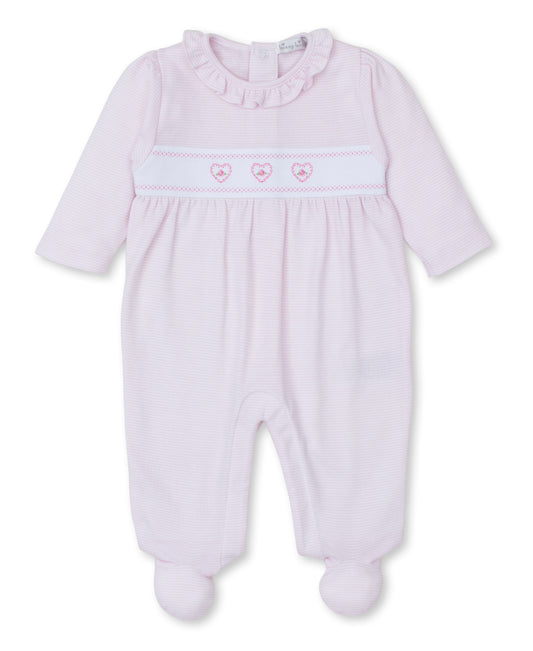 Kissy Kissy - Pink Striped Heart Footie - Findlay Rowe Designs