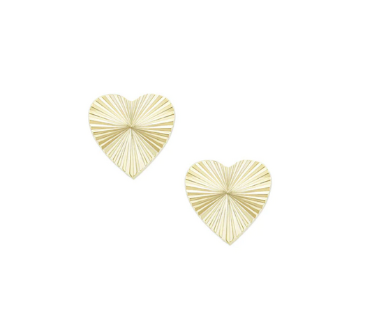 Natalie Wood-Adorned Heart Stud Earrings