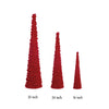 Allstate Floral - Ruffled Velvet Cone Topiary - Red - Findlay Rowe Designs