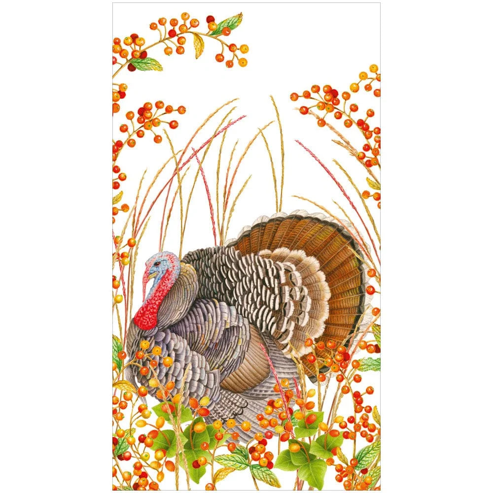 Caspari - Guest Towel - Turkey And Berries - Findlay Rowe Designs