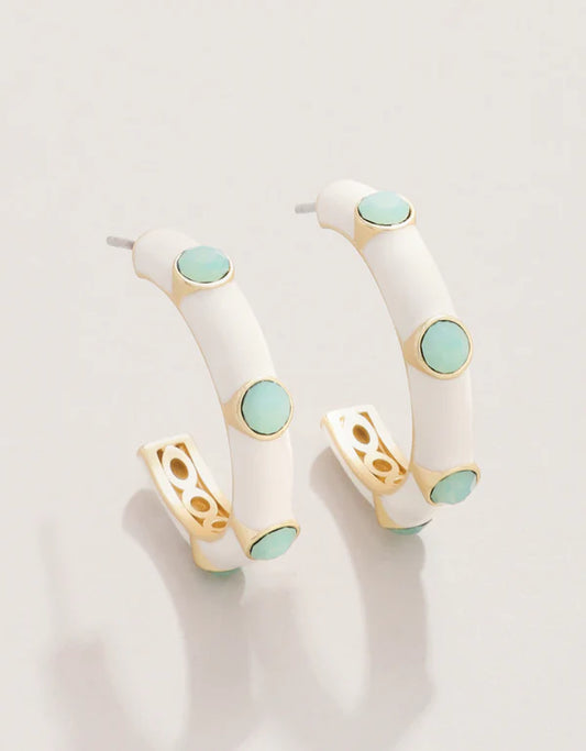Spartina - Earrings - Clara Gem Hoop - Sea Foam Cream - Findlay Rowe Designs