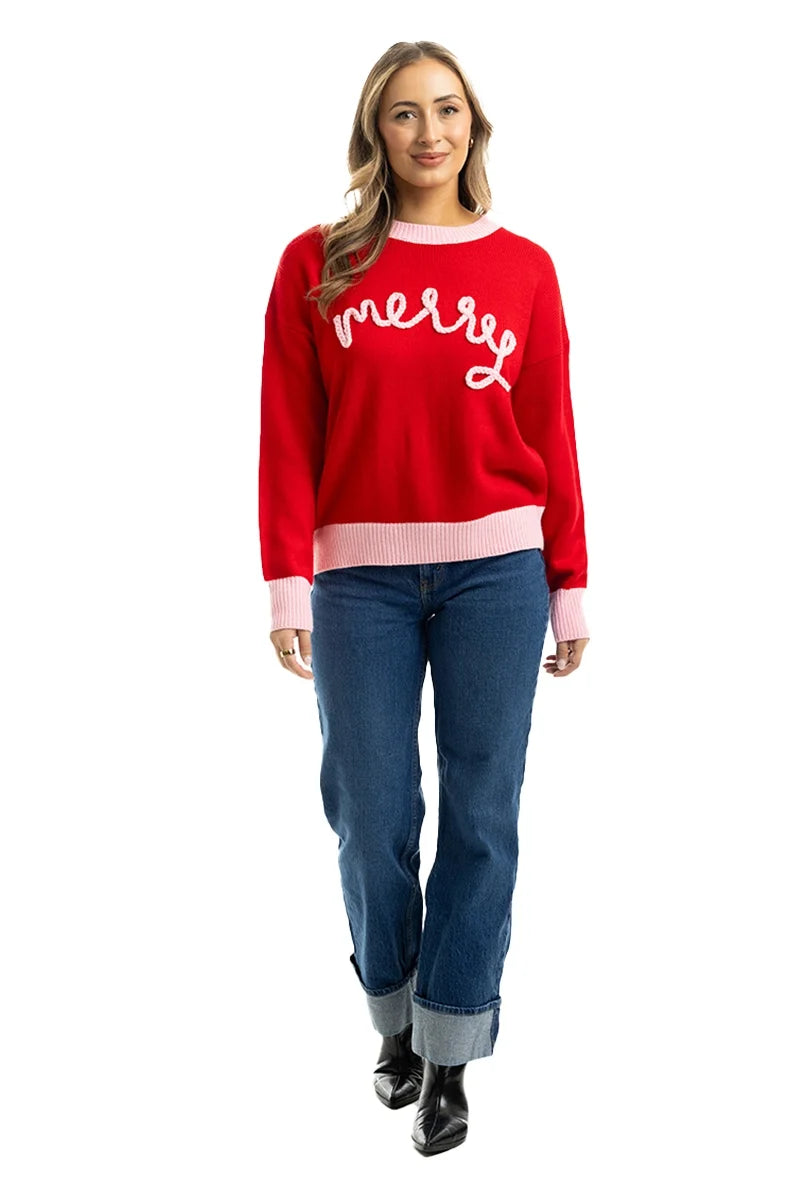 Katydid - Sweater - Merry - Red - Findlay Rowe Designs
