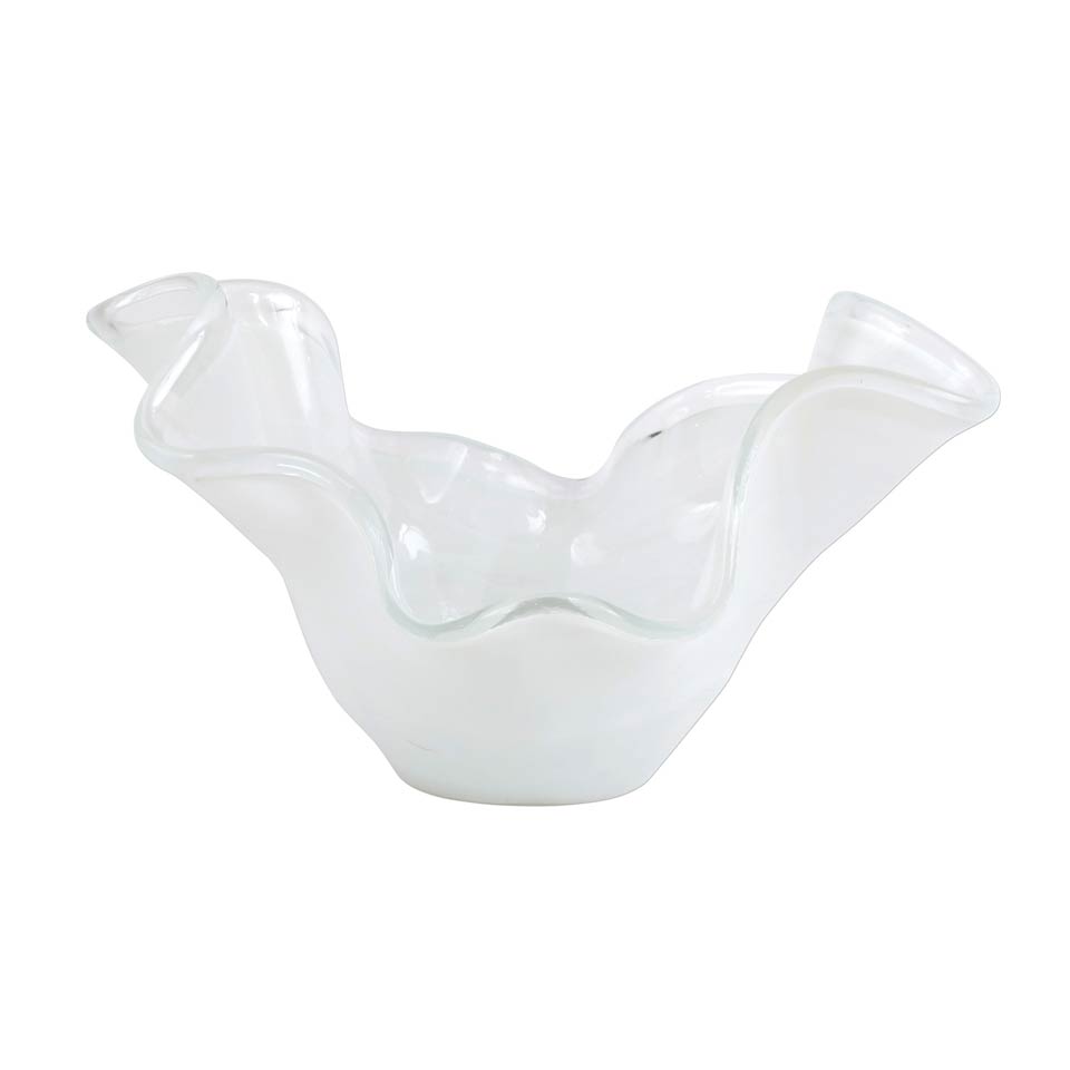 Vietri - Onda Glass Medium Bowl 11in - White - Findlay Rowe Designs