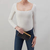 Hobo - Lauren Clutch-Wallet - Black Suede Leather With Studs