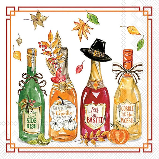 Roseanne Beck - Cocktail Napkins - Thanksgiving Bottle