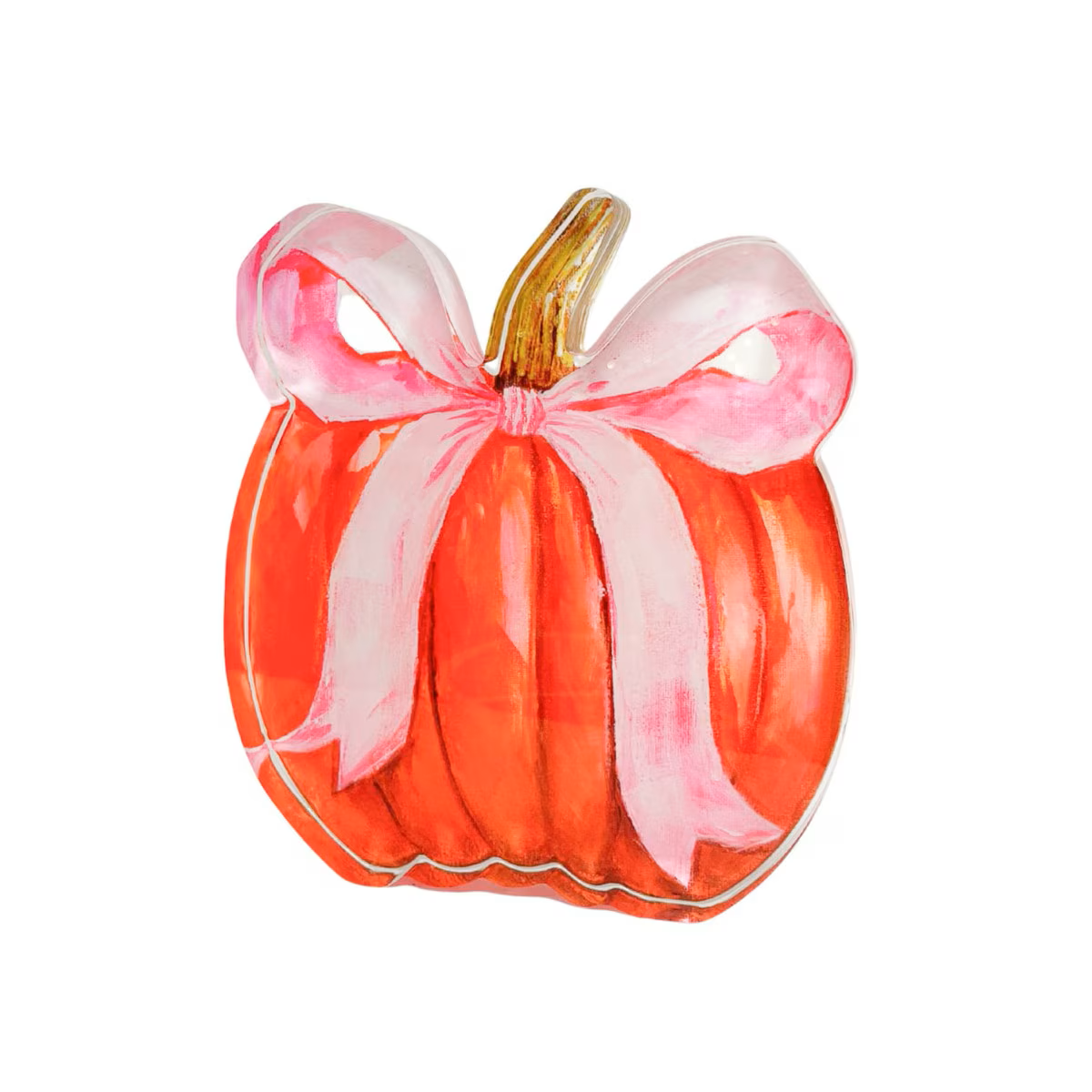 Roundtop - Acrylic Pumpkin - Pink Bow - Findlay Rowe Designs