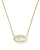 Kendra Scott - Necklace - Elisa Bow Short Pendant - Gold Iridescent Crystal Ivory Illusion
