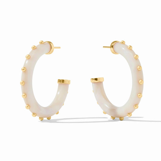Julie Vos - Earrings - Colette Hoop - Alabaster - Large - Findlay Rowe Designs