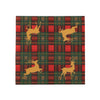 Caspari - Cocktail Napkins - Reindeer Tartan Red