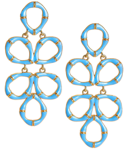 Lisi Lerch - Earring - Ginger Enamel Bamboo Earring - Cornflower Blue - Findlay Rowe Designs