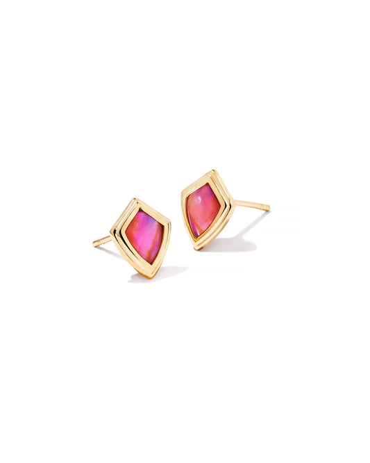 Kendra Scott - Monica Gold Stud Earrings - Light Burgundy Illusion - Findlay Rowe Designs