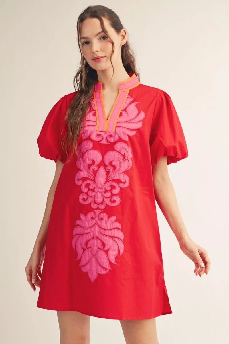 Jodifil - Dress - Mini Applique - Red - Findlay Rowe Designs